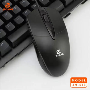 Jeqang Ergonomic Design Wired Optical Mini Office Mouse 3D Business Style Black USB Interface Gaming Stock PC Laptops Desktops Crownscove